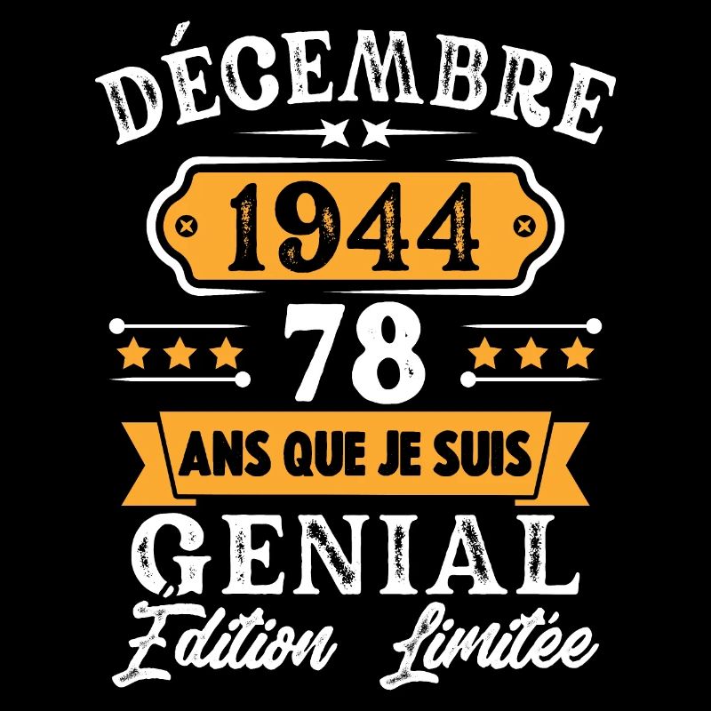 Cadeau D'anniversaire 78 Ans Décembre 1944 Rétro