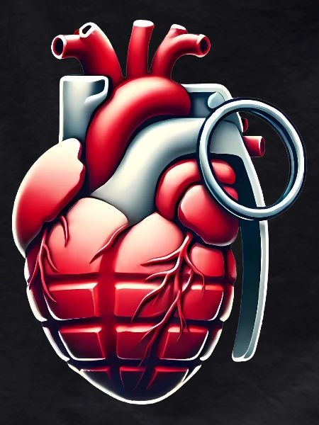 Explosive Heart Grenade Design