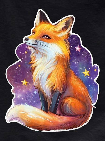 Fox and starry sky
