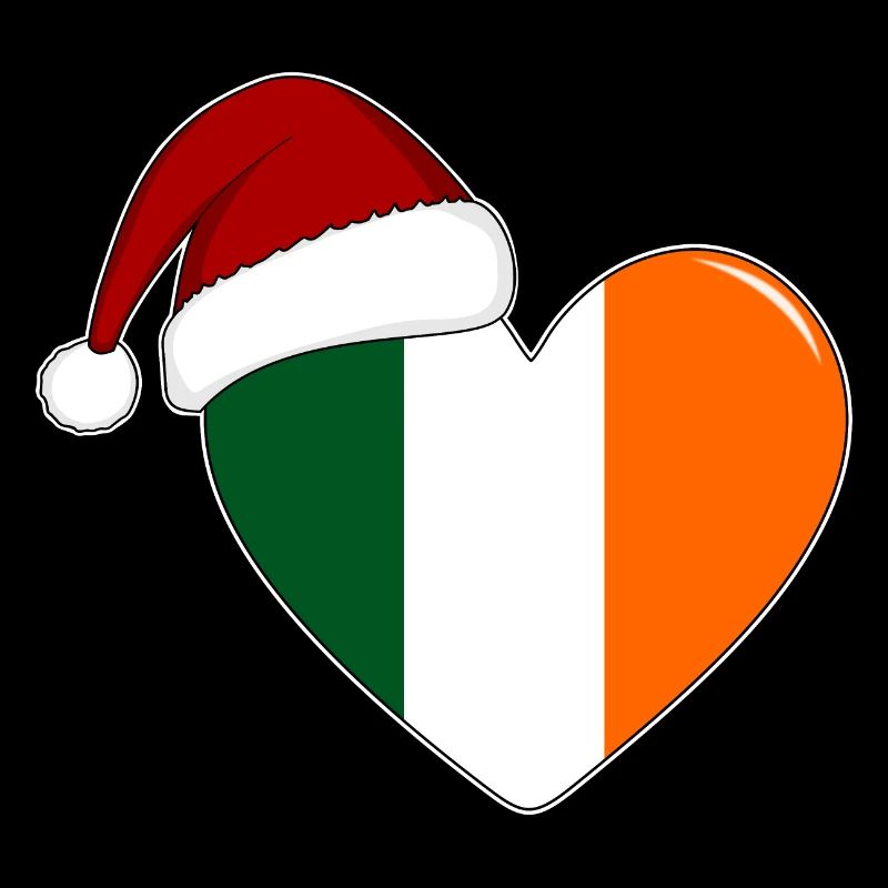 Drapeau de l’Irlande coeur de Noël