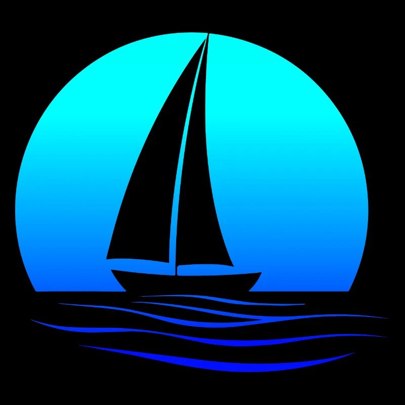 Sailboat design with teal gradient