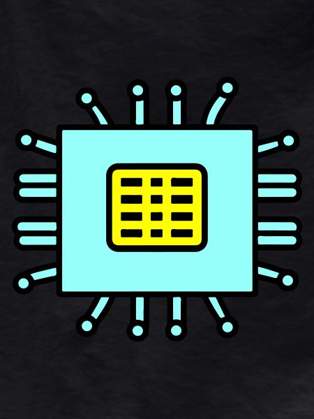 Digital Computer Chip Icon