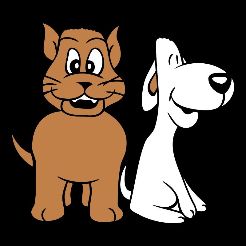 Chien Chat Deux Amis Équipe Chaton 2 Duo Équipage