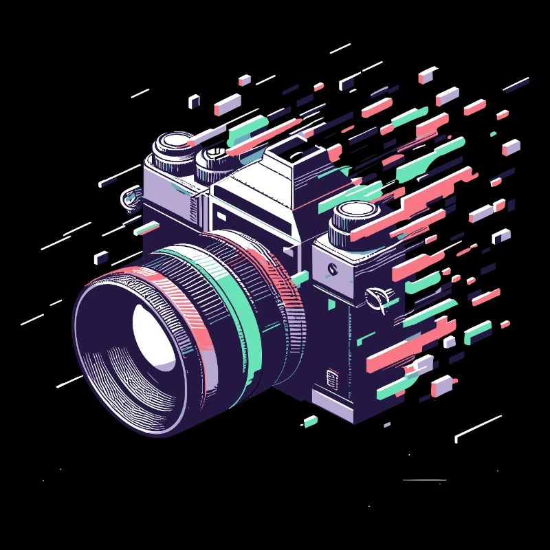 Digital Glitch Camera - Retro Photography Art