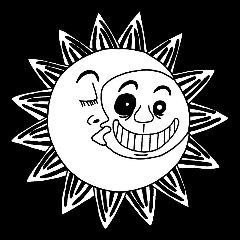 Rencontre de la lune et du soleil (blanc)