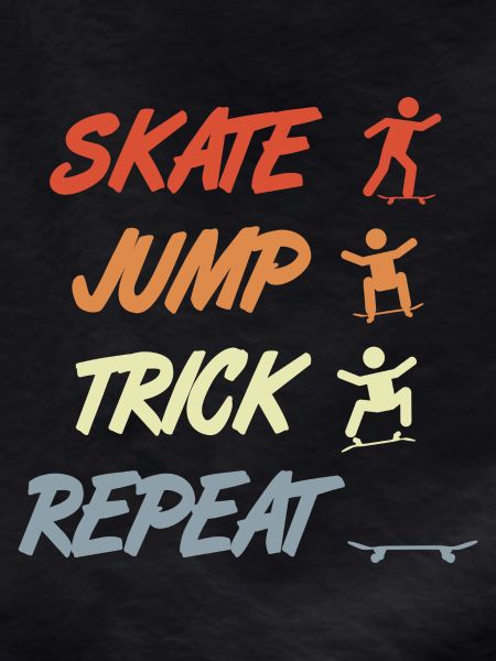 Skating, jumping, tricking, repeating