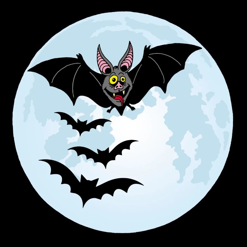 Chauves souris vampires et lune