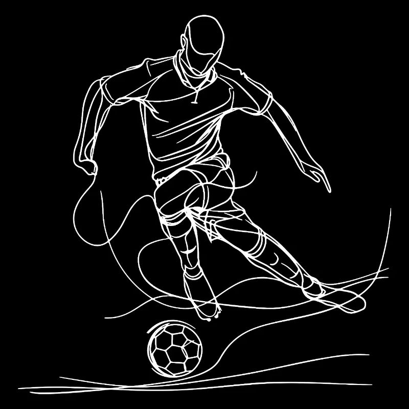Soccer Boy Line Art