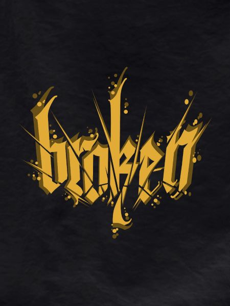 Broken Calligraphy Dark Lettering