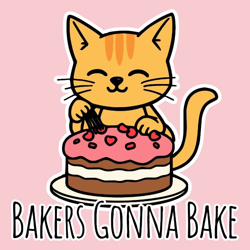 Die niedliche Bäcker Katze backt einen Kuchen!