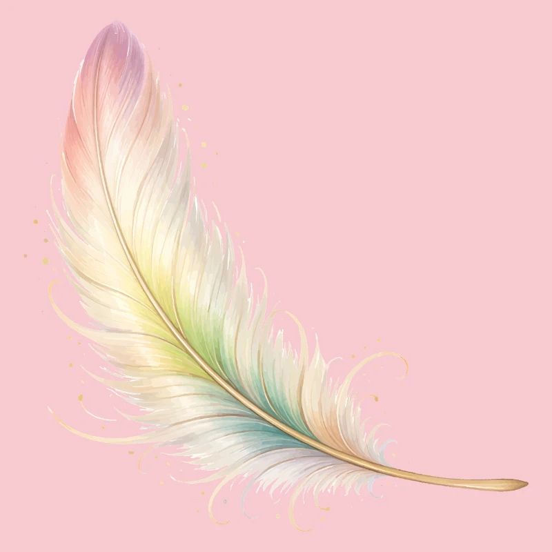 Delicate Feather Pastel Elegant Boho Design