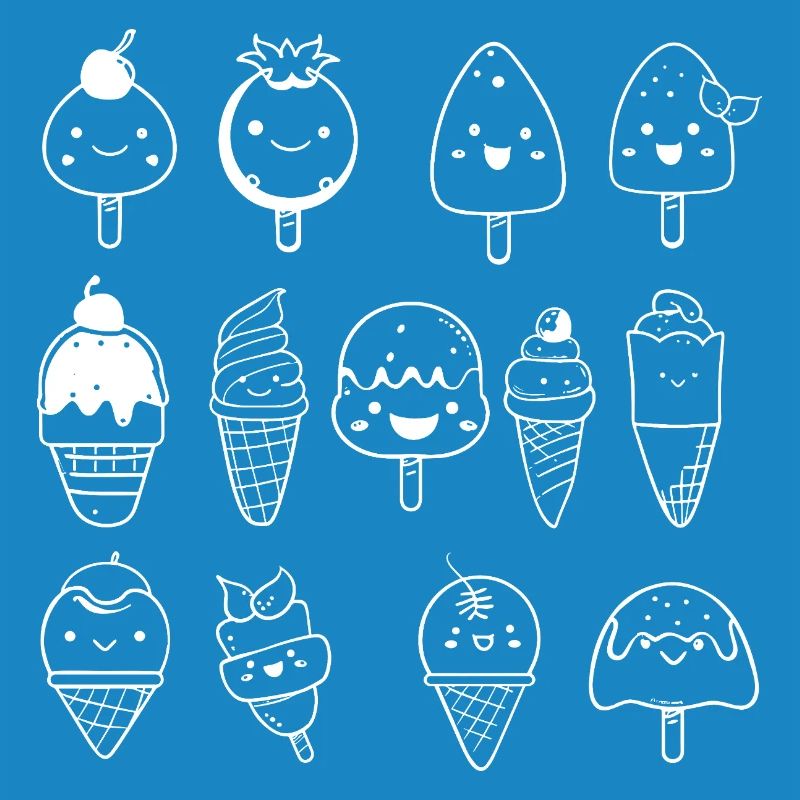 Eiscreme Sorten Comic Look