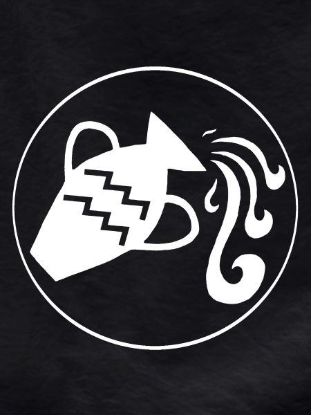 Aquarius Star Sign (White)