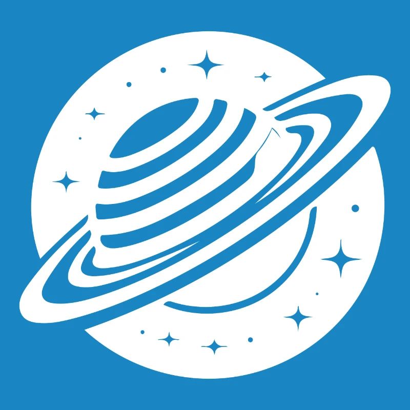 Planète spatiale Saturne avec système d’anneaux et étoiles