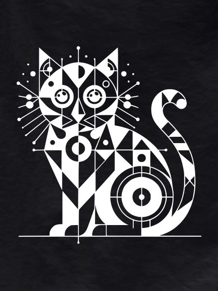 Geometric Cat Lines Design