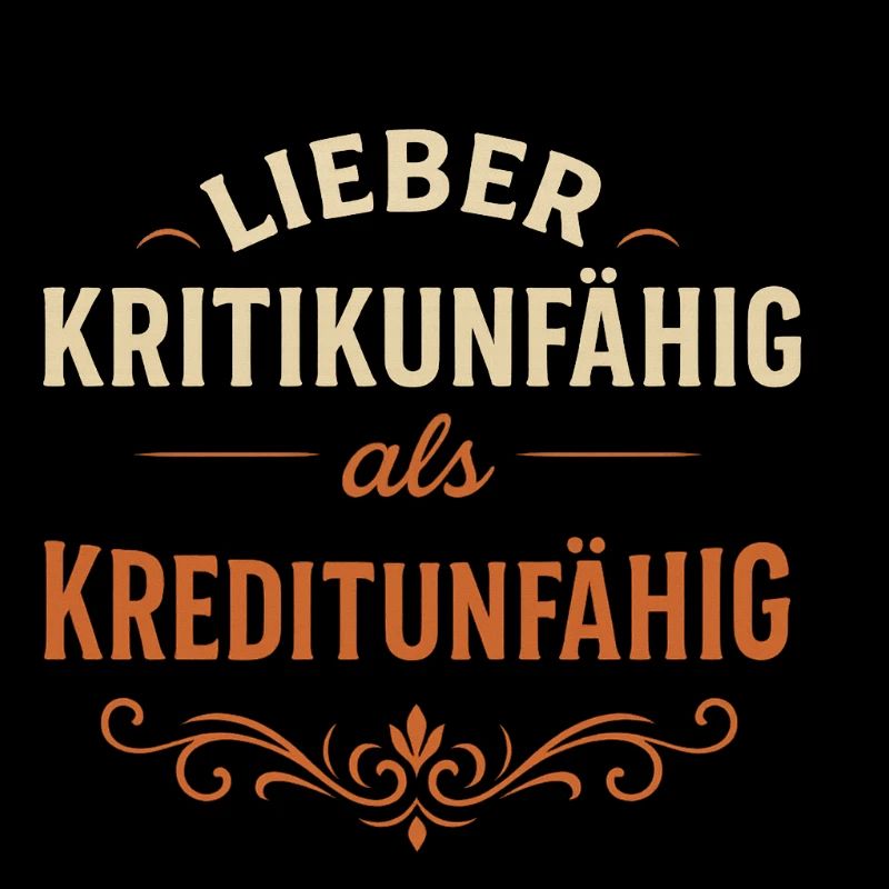 Lieber Kritikunfaehig als Kreditunfaehig