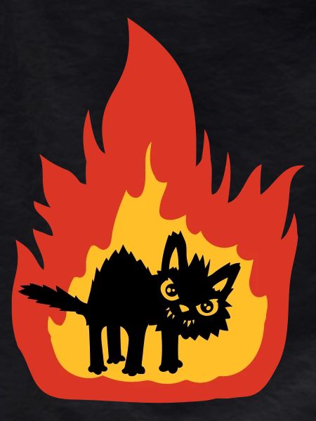 Burning hot cat