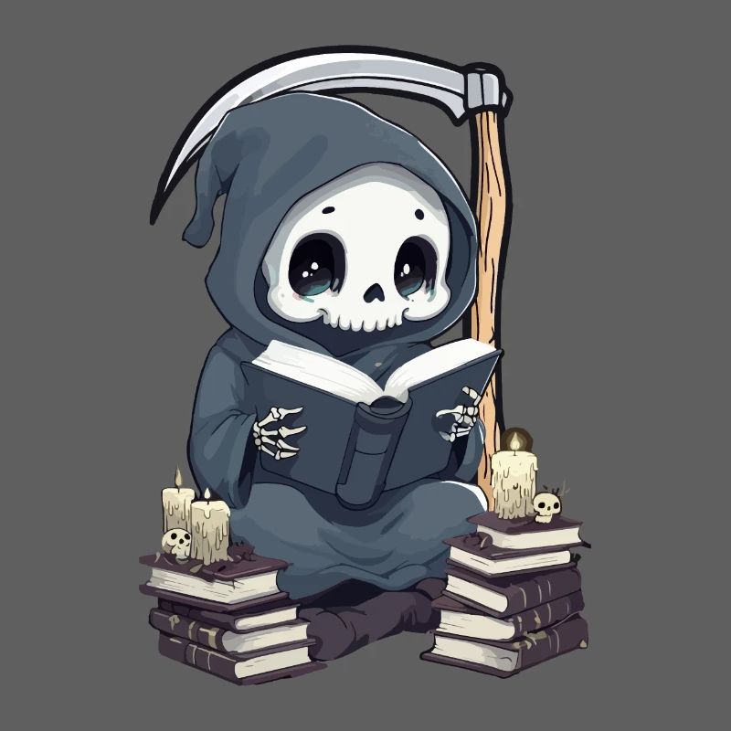 Grim Reaper Bookworm with Scythe