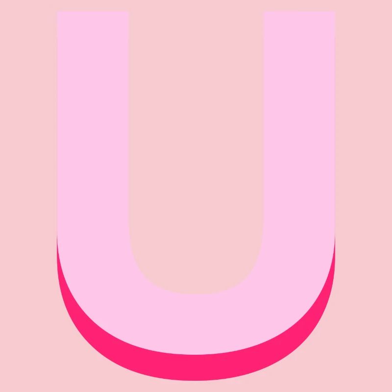 Pop- und moderner rosa Buchstabe u