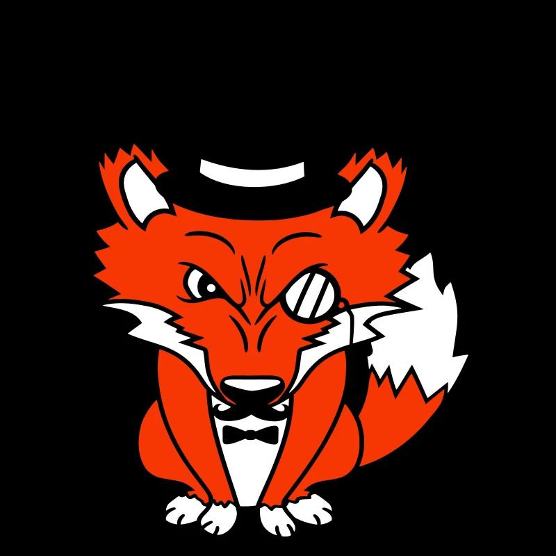 Fuchs Rotfuchs Sir Mr. Zylinder Hut Monokel Brille