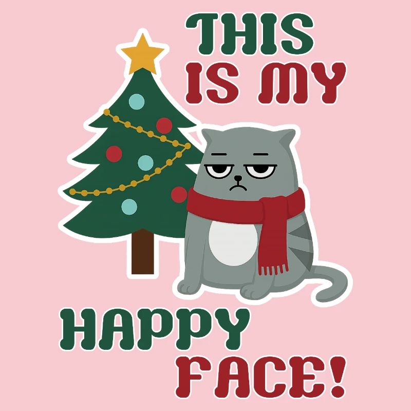 Chat Grumpy Noël, c’est mon visage heureux