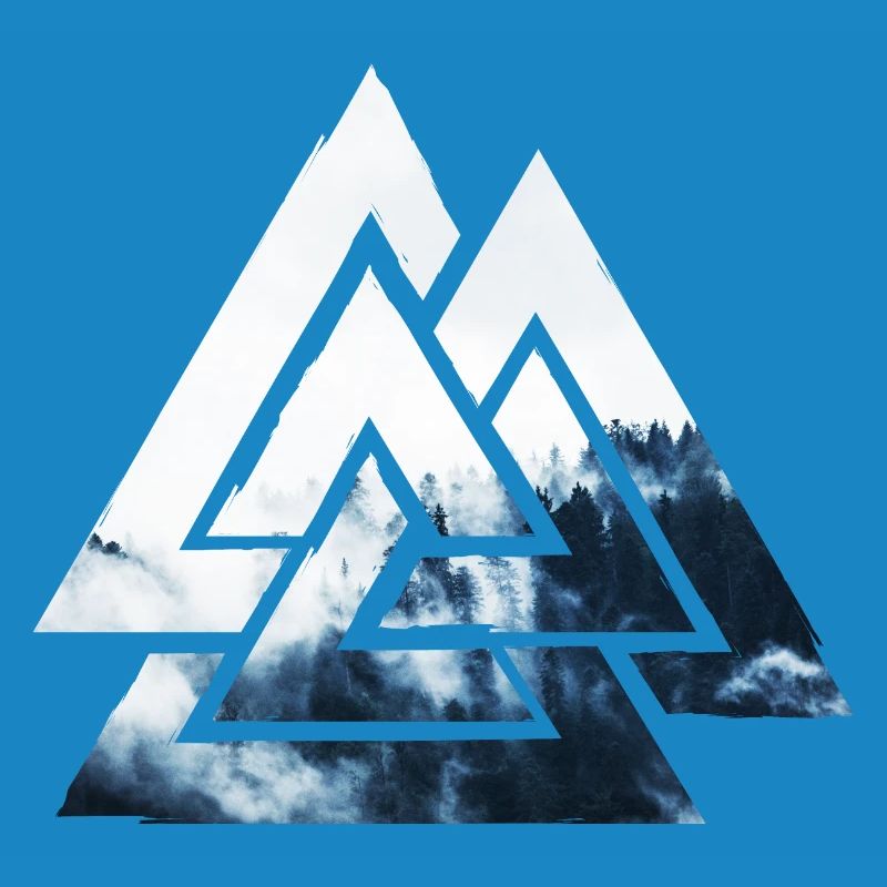 Valknut, symbole d’Odin - Avec la forêt de brouillard