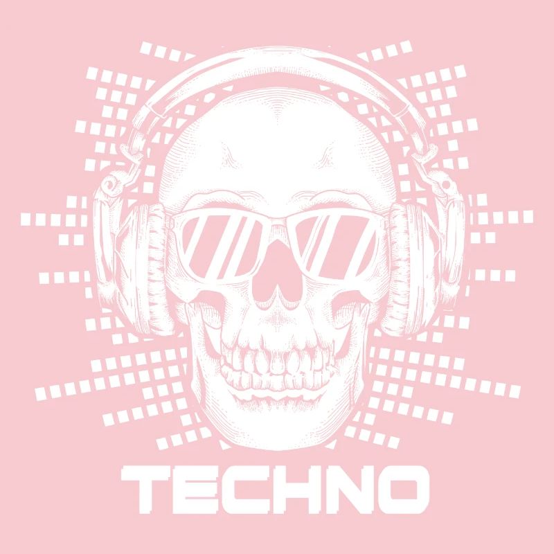 Techno Music Minimal Skull Glasses