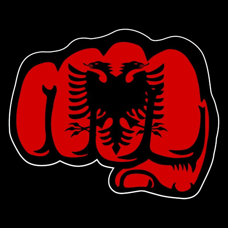 Albanien Flagge Hand Faust
