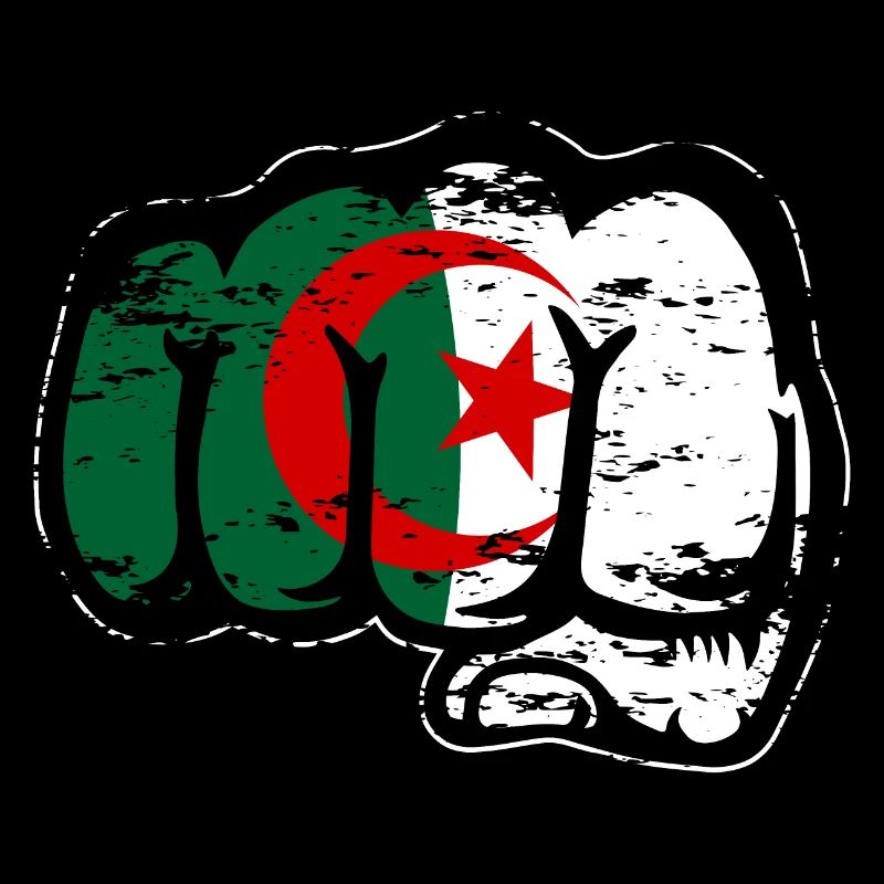 Algerien Flagge Hand Faust used
