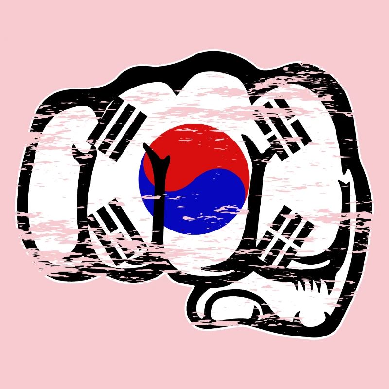 Drapeau de la Corée du Sud Main Poing Utilisé