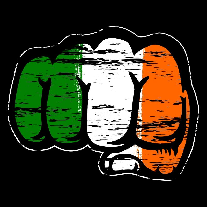 Poing de la main du drapeau irlandais utilisé