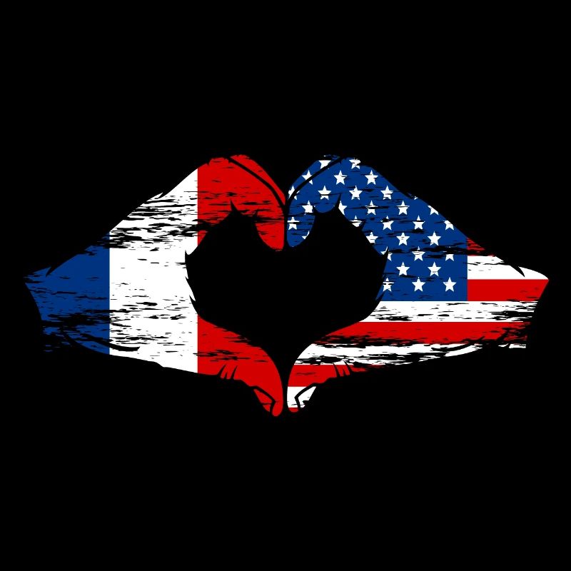 France États-Unis Forme de cœur avec les mains utilisées