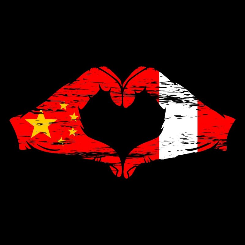China Peru Flagge Herzform used