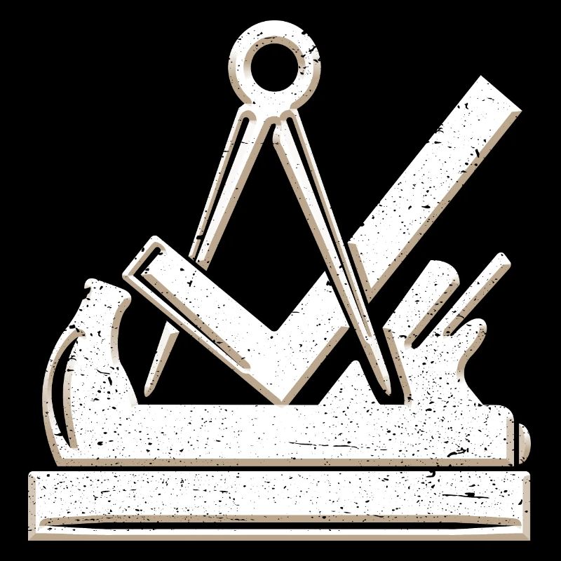 Carpenter et menuisier symbole de guilde 3D grunge utilisé
