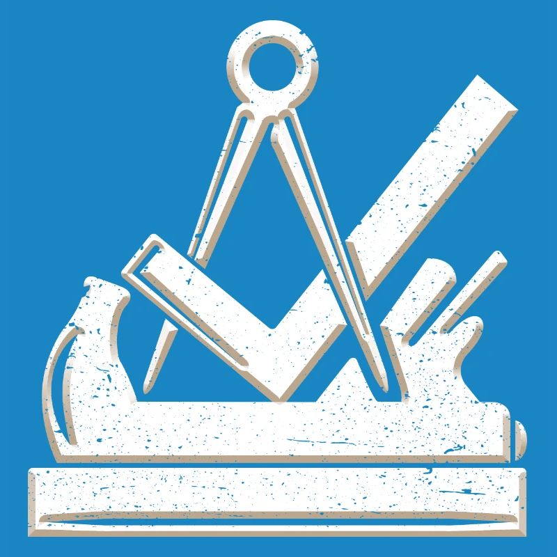 Carpenter et menuisier symbole de guilde 3D grunge utilisé
