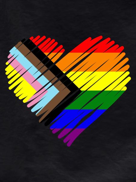 Pride Herz Chevron Muster