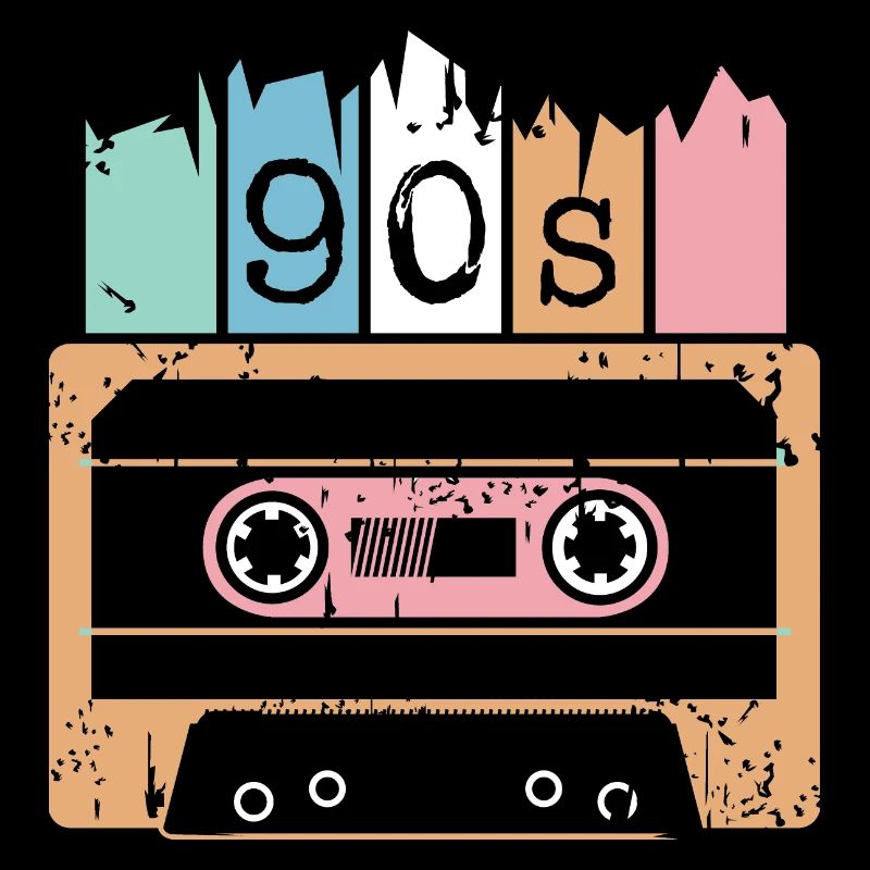 Cassette Music 90s 1990s Used Look Classic Logo
