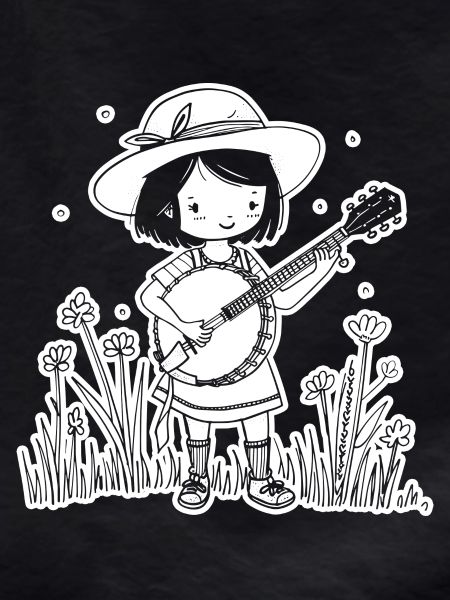 Banjo Player Cartoon Look
