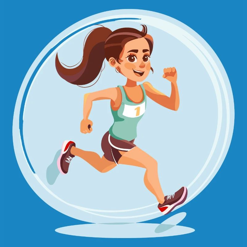 Runner in comic style