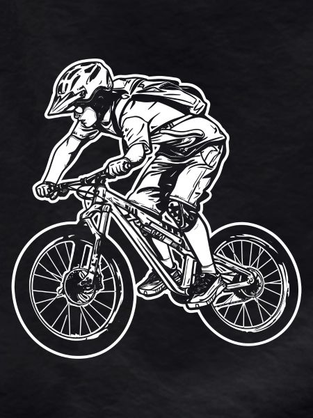 Mountain Biking Cartoon Graphic