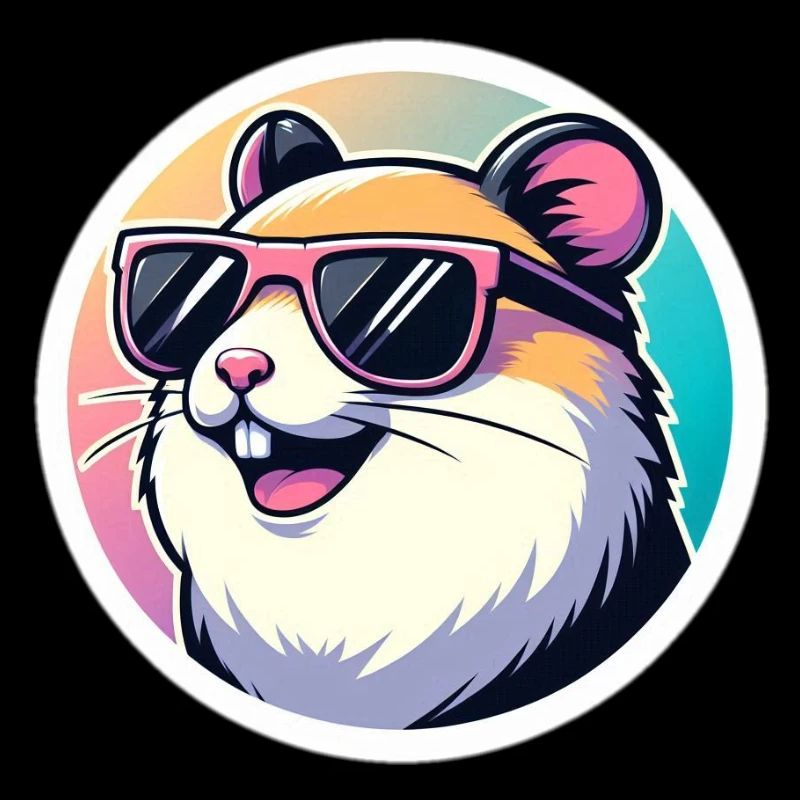 Hamster mit Sonnenbrille in Pastell