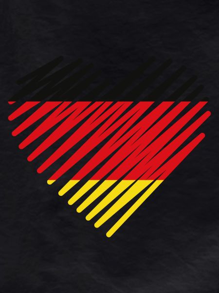 Abstract German Flag Heart Design