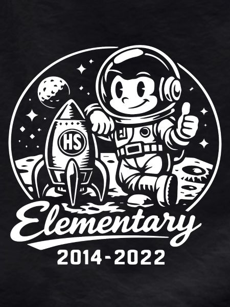 Baby astronaut and rocket