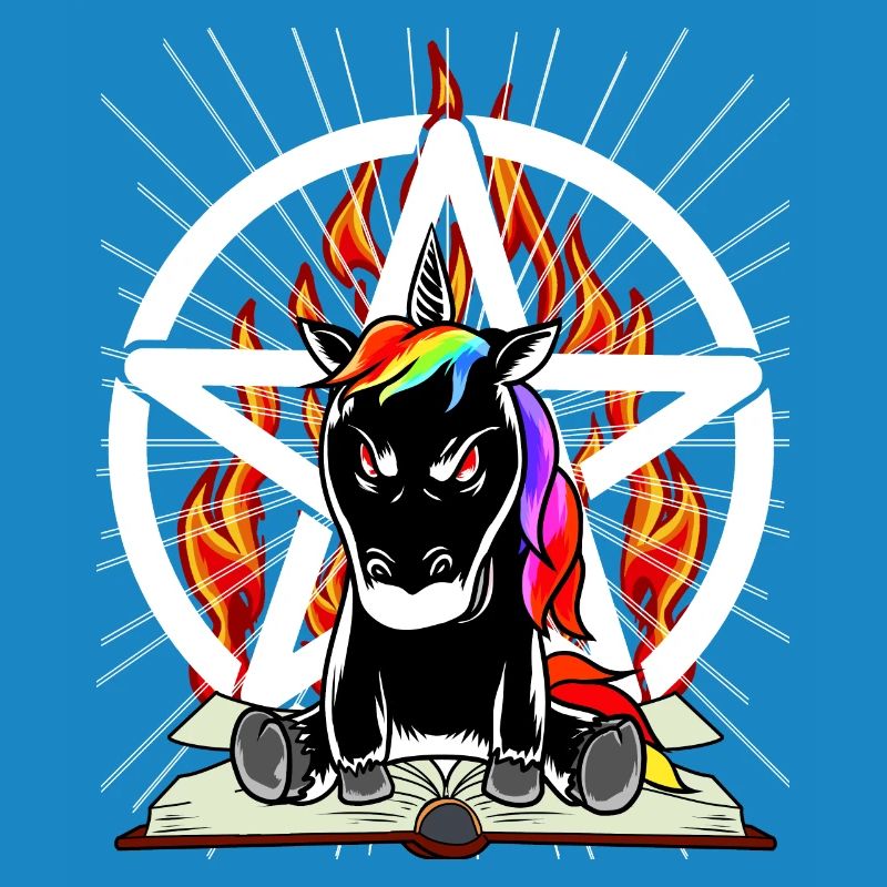 Satan Unicorn Pentagram Devilish Mythical Creature Evil
