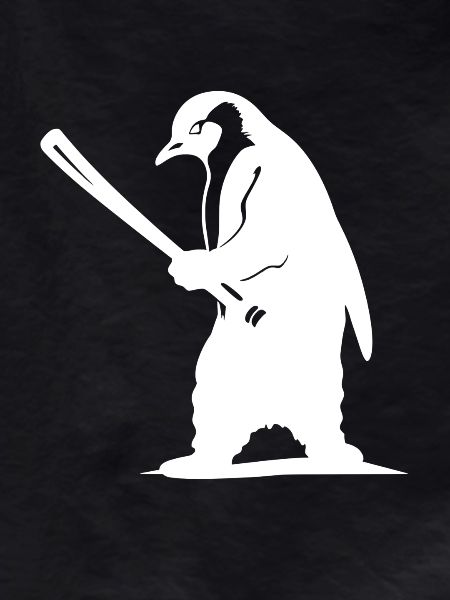 Penguin Baseball Player Silhouette