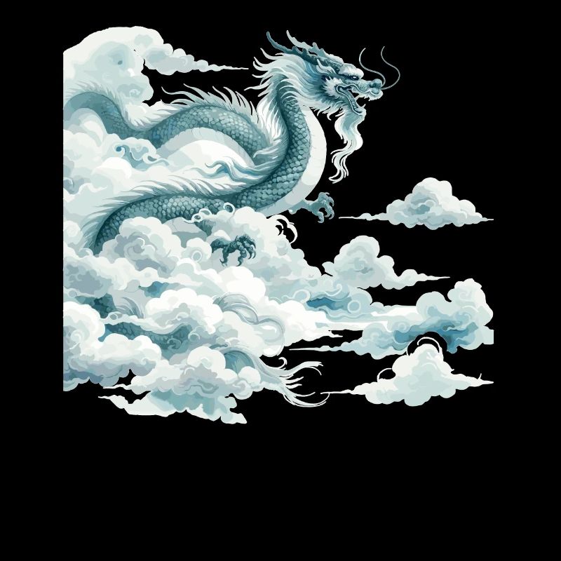 Drachenwolke Chinesischer Drache Aquarell Kunst