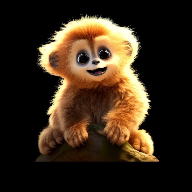 Gibbon Monkey Bébé Singe Petit Gibbons Singe Mignon