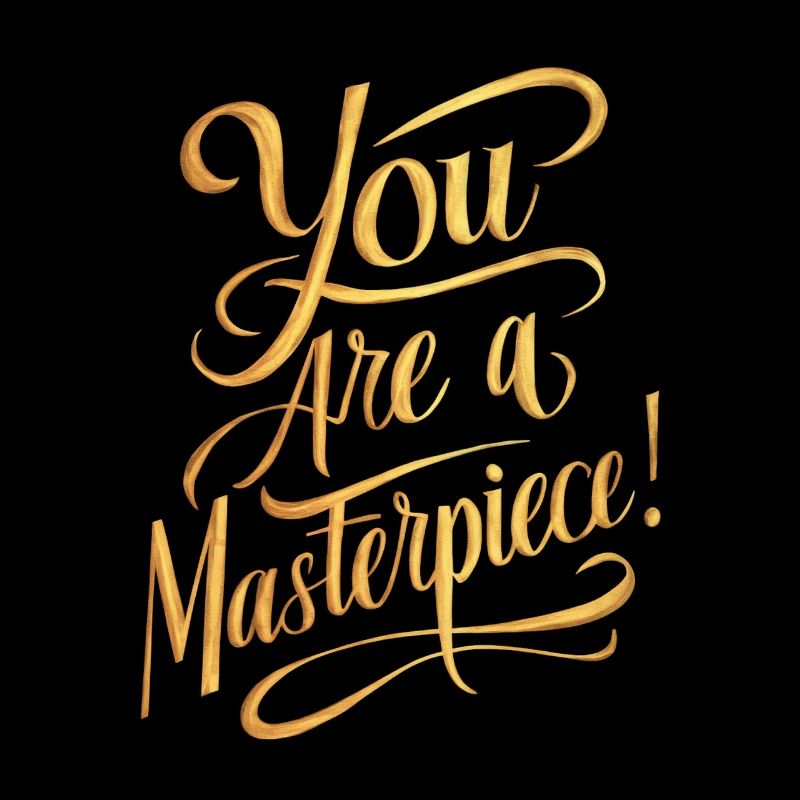 Vous êtes un chef-d’œuvre de lettrage doré