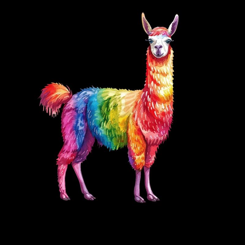 Lama arc-en-ciel coloré