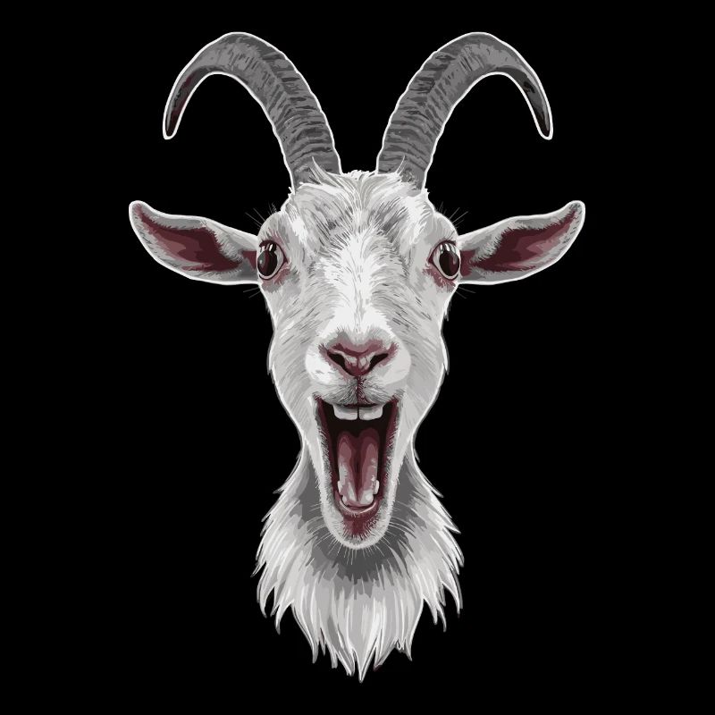 Laughing Goat Face Artwork